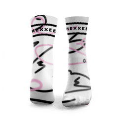Squiggle Lines Padel Socks Pink & Black - Run With Freedom®