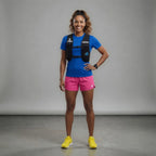 Woman in athletic wear Run With Freedom Challenger Hydration Running Vest Gym Lifestyle Photoshoot