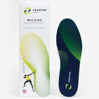 Enertor walking shoe insole with packaging on a white background